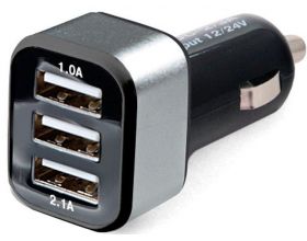 Автомобильное зарядное устройство АЗУ USB Mystery MUC-3/3A (черный)