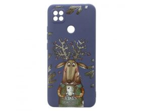 Чехол для Xiaomi Redmi 9A (серый) новогодний олень