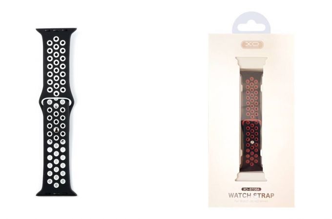 Ремешок силиконовый XO BT08A Wave Point Silicone Dual Color 38/40/41mm iWatch Band Black+White