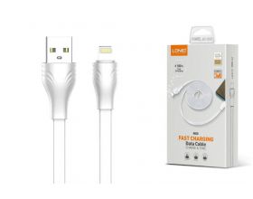 Кабель USB - Lightning LDNIO LS552 2.1A медь: 86 жил плоский (белый) 2м (У)