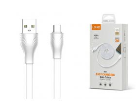 Кабель USB - MicroUSB LDNIO LS552 2.1A медь: 86 жил плоский (белый) 2м (У)