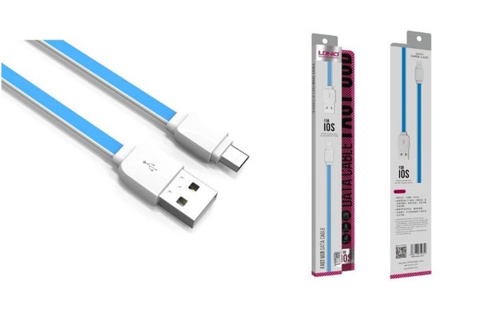 Кабель USB - MicroUSB LDNIO XS-07 2.1A медь: 60 жил (голубой) 1м
