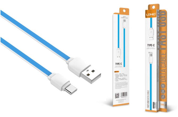 Кабель USB – USB Type-C LDNIO XS-07 2.1A медь: 60 жил (голубой) 1м (У)