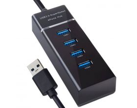 Разветвитель USB HUB Perfeo USB-HUB 4 Port, (PF-H031 Black) (черный)