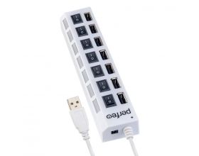 Разветвитель USB HUB Perfeo USB-HUB 7 Port, (PF-H036 White) (белый)