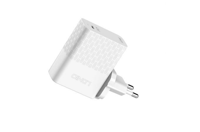 Сетевое зарядное устройство USB + USB-C + кабель Type-C LDNIO PD+QC 4.0 Выход: 3.3-20V, max 40W (белый)