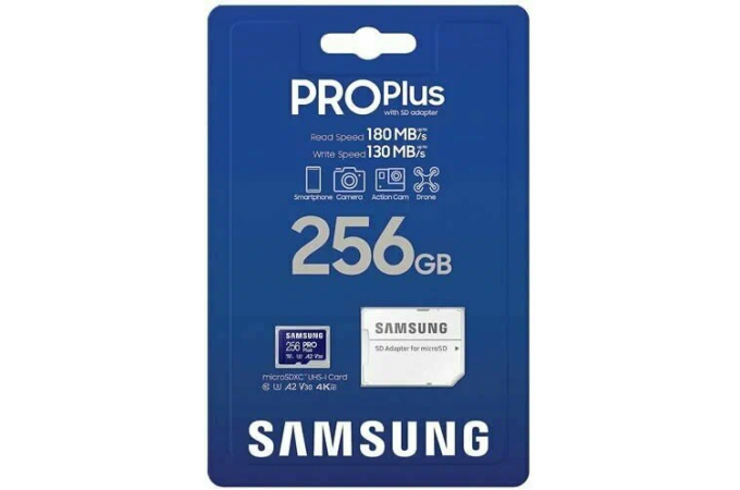 Карта памяти MicroSDXC_256 Gb Samsung PRO PLUS 180Mb/s MB-MD256SA / R/W 180/ 130 MB/s / UHS-I /U3/V30/A2