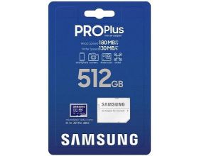 Карта памяти MicroSDXC_512 Gb Samsung PRO PLUS 180Mb/s MB-MD512SA / R/W 180/ 130 MB/s / UHS-I /U3/V30/A2
