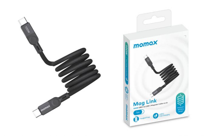 Кабель USB Type-C - Type-C MOMAX DC51D 100W USB3.2/1M Black (черный)