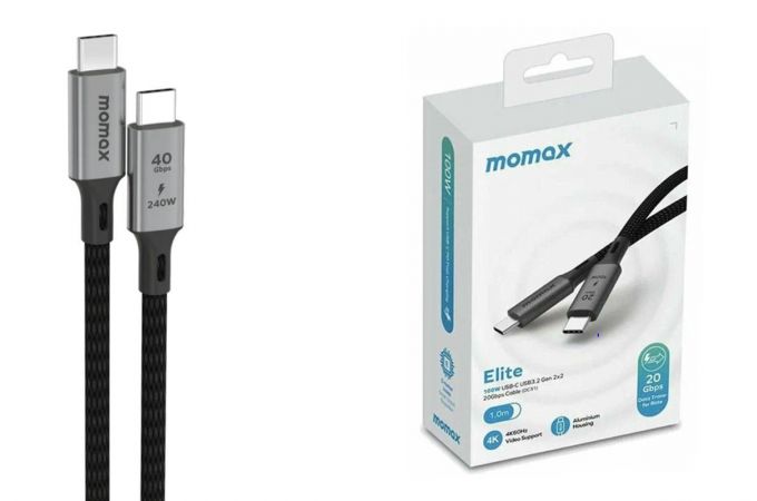 Кабель USB Type-C - Type-C MOMAX DC39D 240W/1M/USB 4.0 Black
