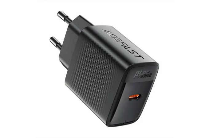 Сетевое зарядное устройство ACEFAST A104 PD25W GaN Single USB-C Charger (EU) Black