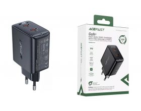 Сетевое зарядное устройство USB-C + USB-C ACEFAST A49 PD35W GaN Black