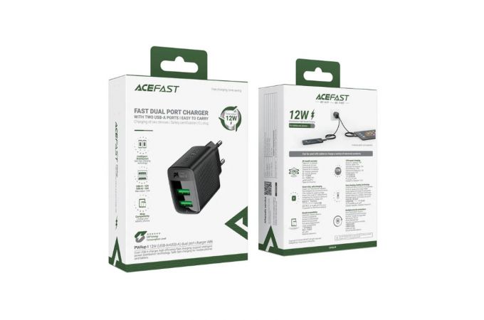 Сетевое зарядное устройство 2USB ACEFAST A86 12W Black