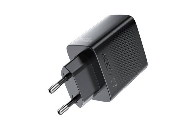 Сетевое зарядное устройство ACEFAST A110 PD30W GaN charger(USB-C+USB-C) with retractable cable, Black (черный)
