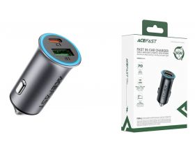 Автомобильное зарядное устройство АЗУ USB + USB-C ACEFAST B16 95W, Metal gray