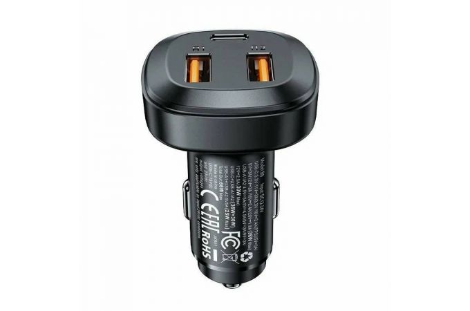 Автомобильное зарядное устройство АЗУ 2USB + USB-C ACEFAST B9 66W Black