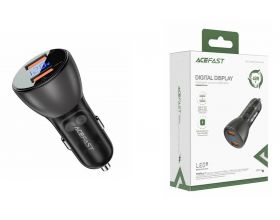 Автомобильное зарядное устройство АЗУ 2USB ACEFAST B7 45W with digital display transparent Black