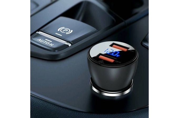 Автомобильное зарядное устройство АЗУ 2USB ACEFAST B7 45W with digital display transparent Black