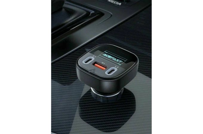 Автомобильное зарядное устройство АЗУ USB + 2USB-C ACEFAST B5 101W with OLED smart display Black