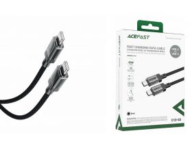Кабель USB Type-C - USB Type-C ACEFAST C12-03 Transparent Shell Stainless Steel Charging Data Cable Black
