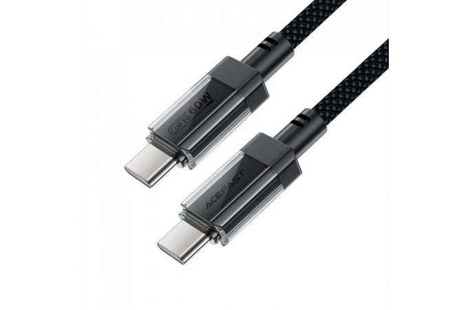 Кабель USB Type-C - USB Type-C ACEFAST C12-03 Transparent Shell Stainless Steel Charging Data Cable Black