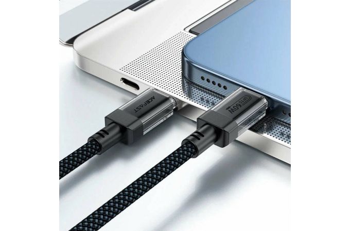 Кабель USB Type-C - USB Type-C ACEFAST C12-03 Transparent Shell Stainless Steel Charging Data Cable Black