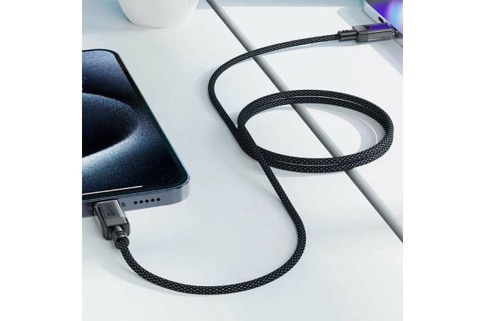 Кабель USB Type-C - USB Type-C ACEFAST C12-03 Transparent Shell Stainless Steel Charging Data Cable Black