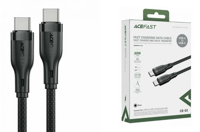Кабель USB Type-C - USB Type-C ACEFAST C8-03 Charging Data Cable Black