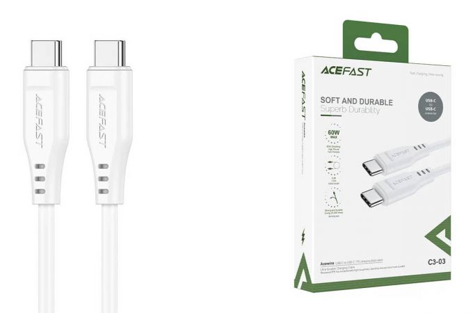 Кабель USB Type-C - USB Type-C ACEFAST C3-03 TPE charging data cable White