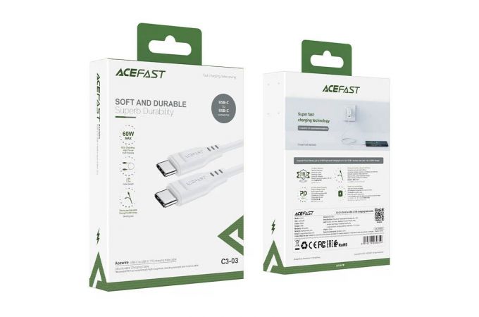 Кабель USB Type-C - USB Type-C ACEFAST C3-03 TPE charging data cable White