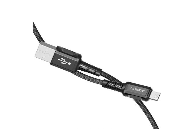 Кабель USB - Lightning ACEFAST C1-02 aluminum alloy charging data cable Black