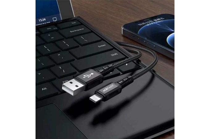 Кабель USB - Lightning ACEFAST C1-02 aluminum alloy charging data cable Black