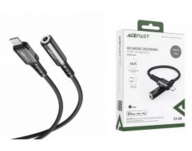 Адаптер для проводной гарнитуры Lightning to 3.5mm ACEFAST C1-05 aluminum alloy head Black