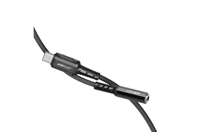 Адаптер для проводной гарнитуры c 3.5 мм на Type-C ACEFAST C1-07 aluminum alloy headphones adapter cable Black