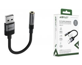 Адаптер для проводной гарнитуры ACEFAST J13 USB-A to 3.5mm audio converter Black