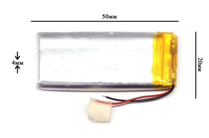 Универсальный аккумулятор 50x20x4 3.7V 500mAh (402050P)