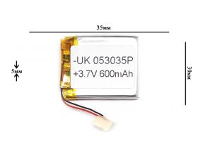 Универсальный аккумулятор 35x30x5 3.7V 600mAh (503035P)