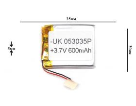 Универсальный аккумулятор 35x30x5 3.7V 600mAh (503035P)