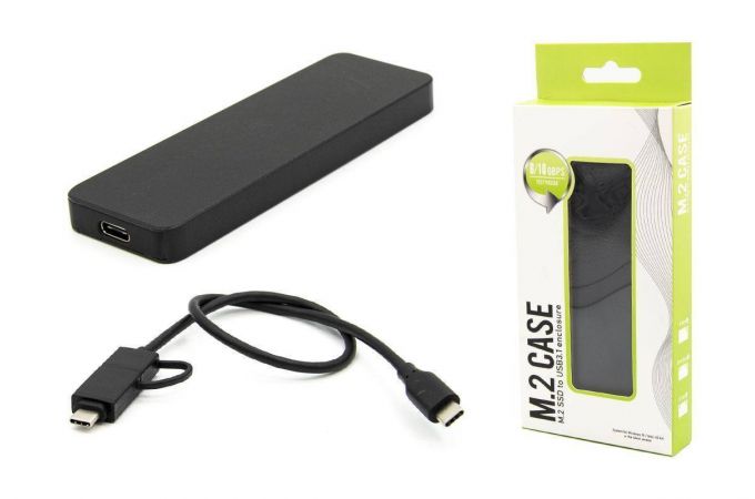 Кейс для SSD M.2 NVME M-key - USB-C металл (M2-813_Black)