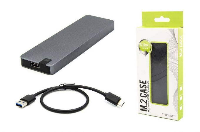 Кейс для SSD M.2 NVME M-key - USB-C металл (M2-814-NVME_Gray)