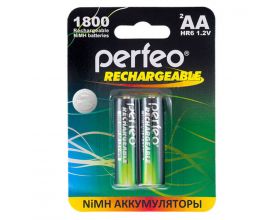 Аккумулятор Ni-MH Perfeo AA 1800mAh/2BL (Картонный блистер, цена за 2 штуки)