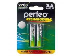 Аккумулятор Ni-MH Perfeo AA 2700mAh/2BL (Картонный блистер, цена за 2 штуки)