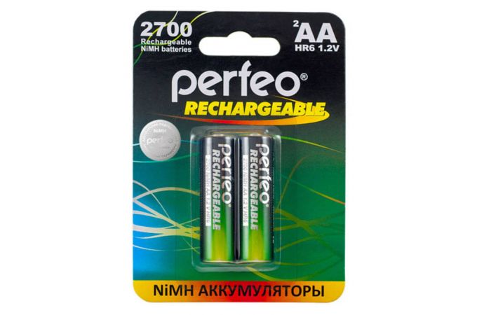 Аккумулятор Ni-MH Perfeo AA 2700mAh/2BL (Картонный блистер, цена за 2 штуки)