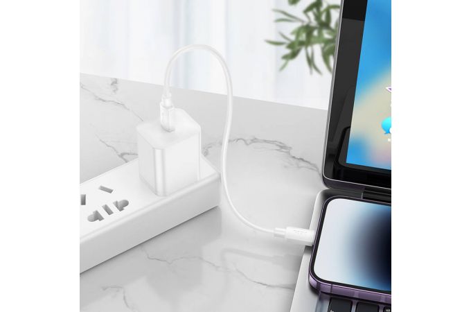 Кабель USB Type-C - Lightning HOCO X96 PD20W (белый) 0,25м