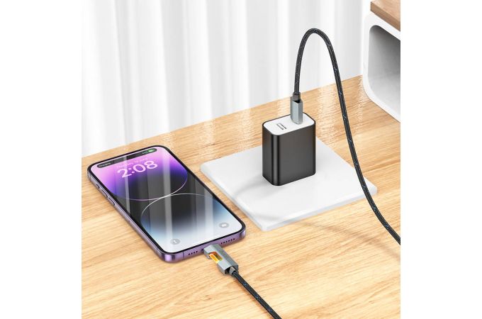 Кабель USB Type-C - Lightning HOCO U123 Regent PD20W (черный) 1м