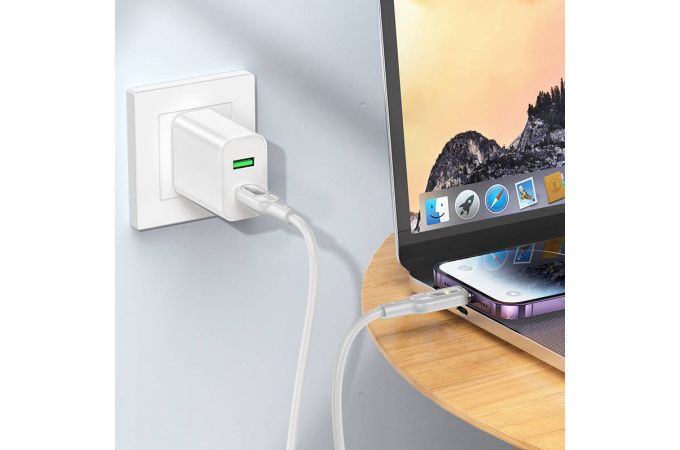 Кабель USB Type-C - Lightning HOCO U120, 3A PD20W (черный) 1м