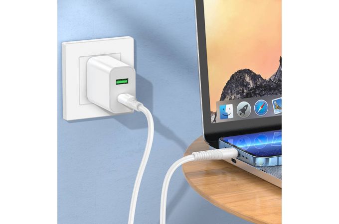 Кабель USB Type-C - Lightning HOCO X97 PD20W (светло-розовый) 1м (силиконовый)