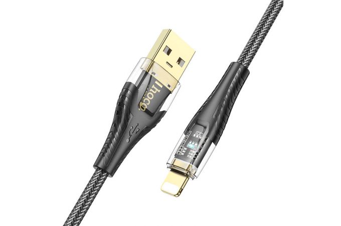 Кабель USB - Lightning HOCO U121 , 2,4A (черный) 1,2м