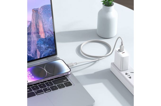 Кабель USB Type-C - Lightning HOCO X101 PD27W (серый) 1м (силиконовый)