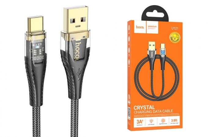 Кабель USB - USB Type-C HOCO U121 (черный) 1м